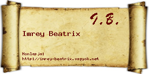 Imrey Beatrix névjegykártya